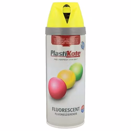 Plastikote 1901 Opaque Twist Spray, Fluorescent Yellow, 400 ml