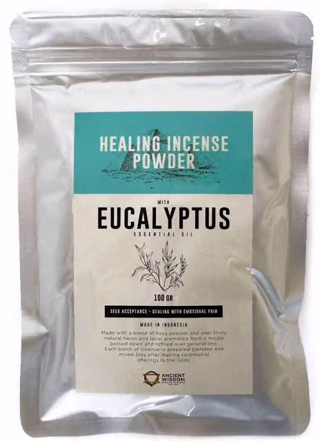 KDMD Eucalyptus Healing Incense Powder, 100g, Turquoise