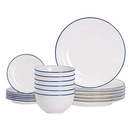 Nicola Spring 18 Piece White Porcelain Farmhouse Dinner Set – 1