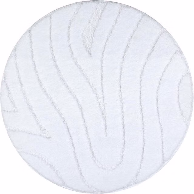 RugsX White Round Bath Mat, Diameter: 100 cm – 1