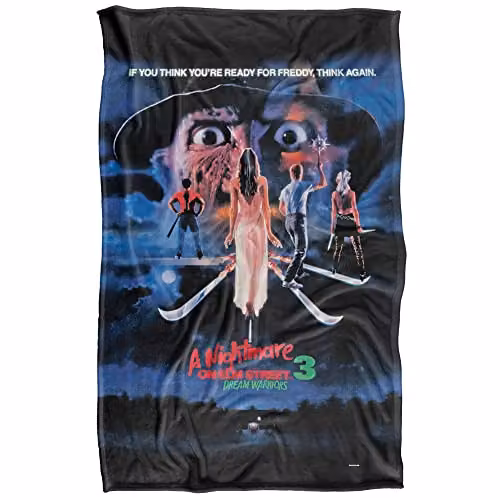 LOGOVISION Nightmare On Elm Street 3 Poster Super Soft Fleece Throw Blanket, Multicolour, W/D/H: 91 x 147 cm