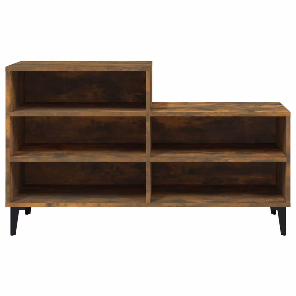 Berkfield Home Smoked Oak Shoe Cabinet in Brown, W/D/H: 102 x 36 x 60 cm – 3