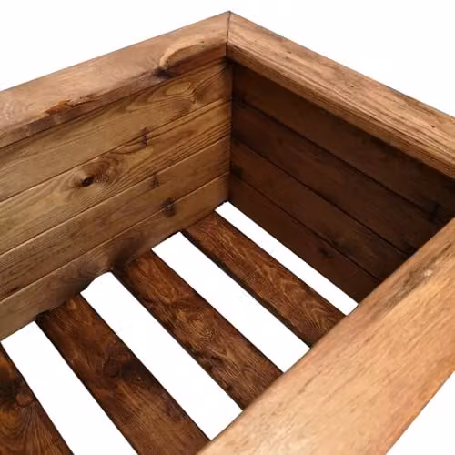 Samuel Alexander Rustic Wooden Garden Trough Planter, Brown, W: 108.5 cm, D: 41.5 cm, H: 32 cm – 4