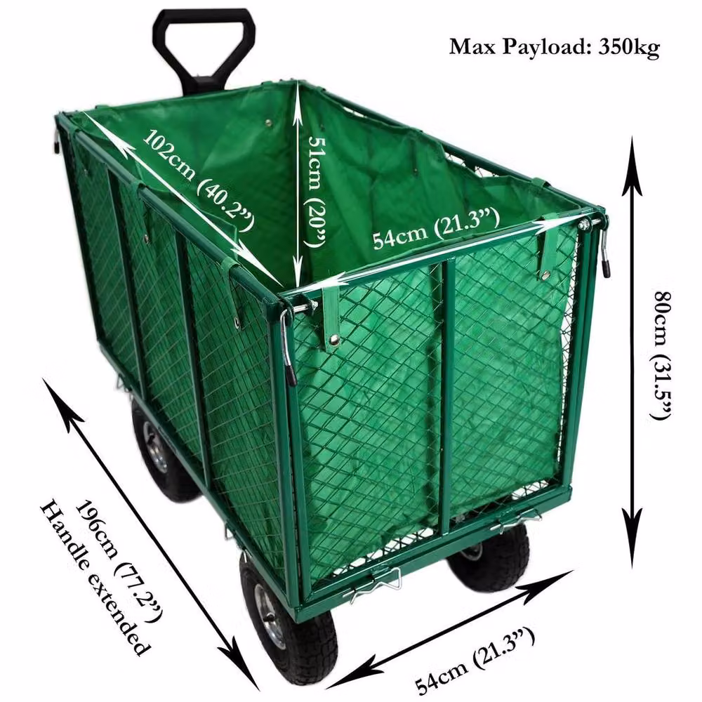 Kelvenix Heavy Duty Garden Cart Trolley in Green – 2