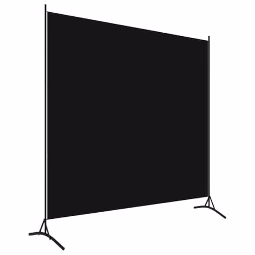 vidaXL Modern Fabric Room Divider in Black, W/H: 175 x 180 cm – 1