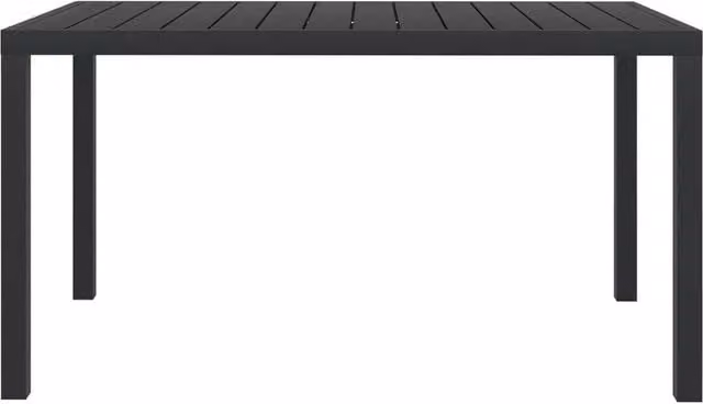 Berkfield Home Black Rectangular Garden Table in Powder Coated Aluminium and Composite, W/D/H: 150 x 90 x 74 cm