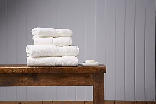 Christy Supreme Hygro 100% Cotton Bath Sheet, White/Beige, W: 90 cm, H: 165 cm – 2