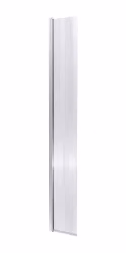 nuie WRFL18530HC Fluted Modern Bathroom Wetroom Hinged Flipper Screen with Support Bar, 8mm Toughened Safety Glass, W/D/H: 322 x 27 x 1850 mm, Polished Chrome