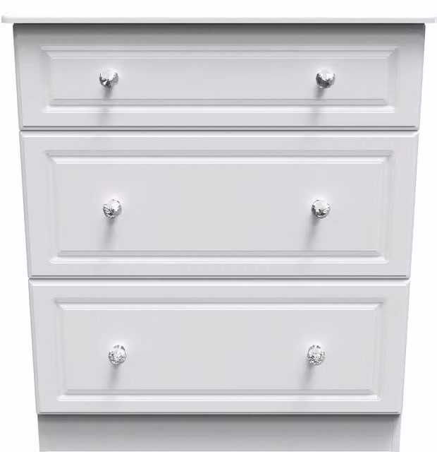Ready Assembled 2 U Stratford 3 Drawer Deep Chest in White
