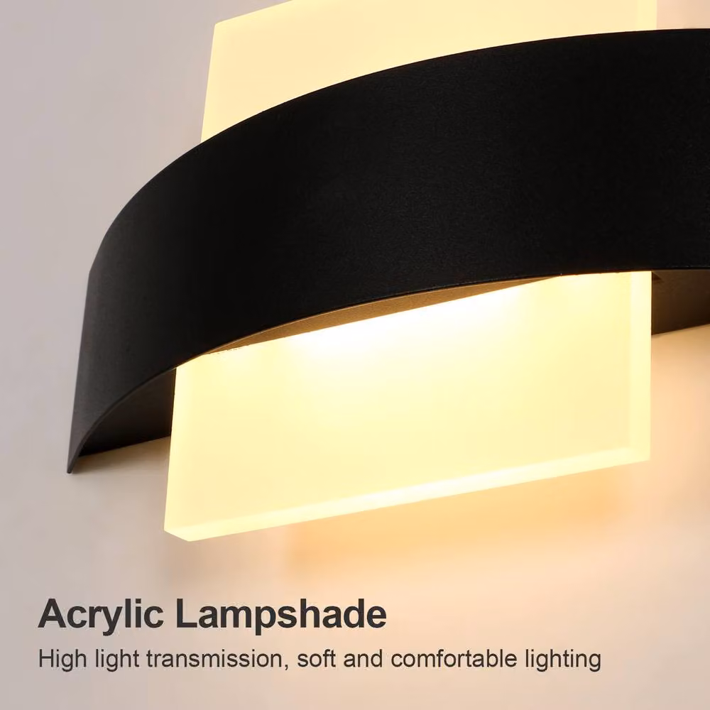 COMELY Modern Linear 12W LED Indoor Wall Light in Black with 3000K Warm White Up and Down Lighting – 5