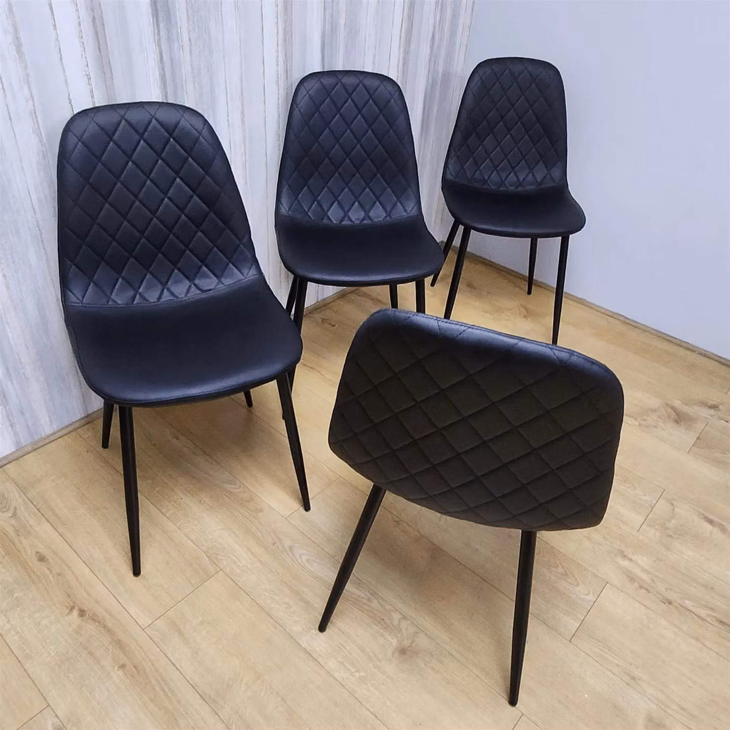 Kosy Koala Set of 4 Black Faux Leather Dining Chairs – 2