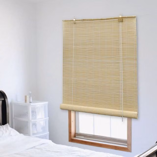 Berkfield Home Bamboo Roller Blind, Brown, W: 100 cm, H: 220 cm – 1