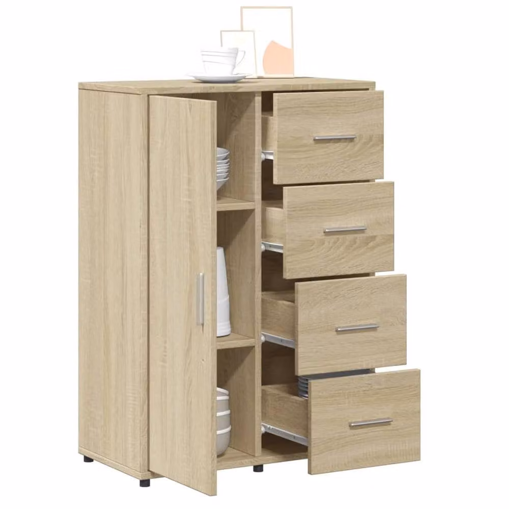 Berkfield Home Sonoma Oak Sideboard in Light Tan Beige, W/D/H: 60 x 31 x 84 cm – 2