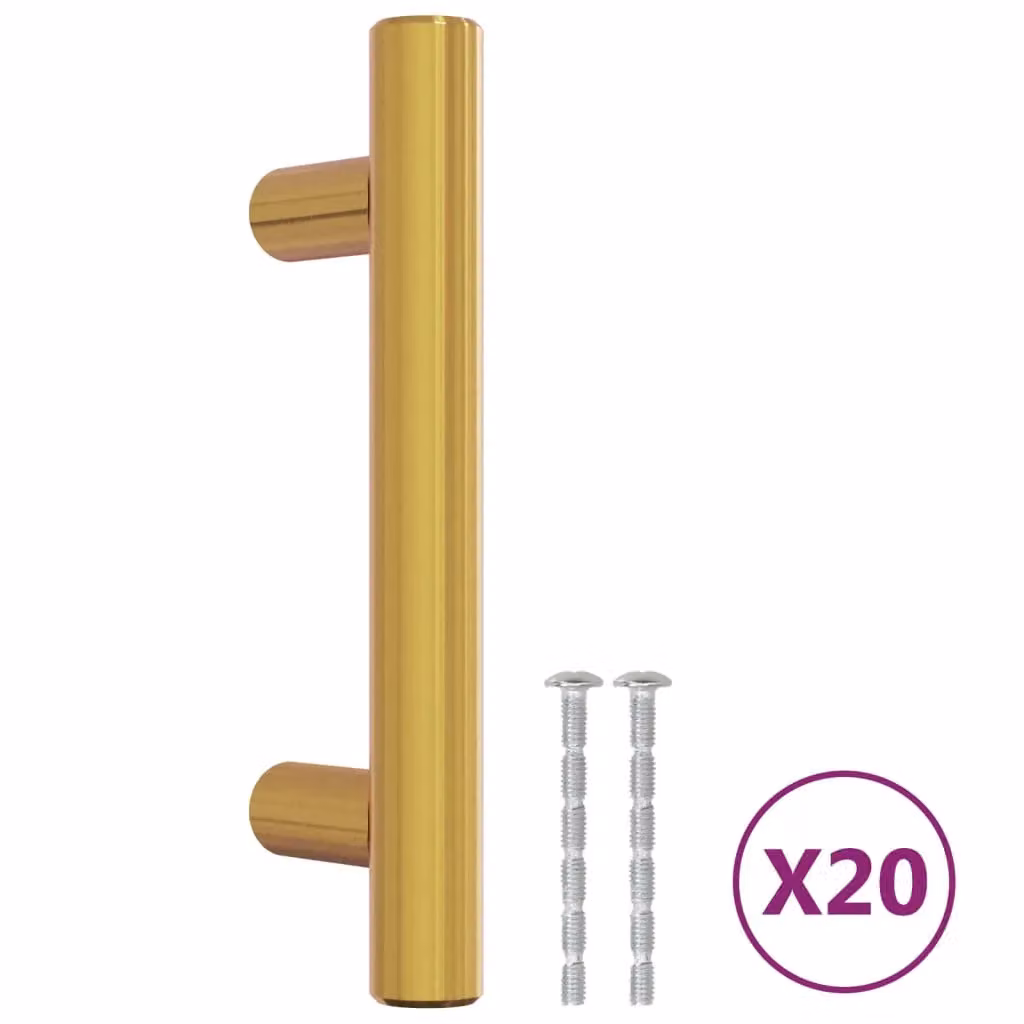 Berkfield Home Gold Stainless Steel Bar Cabinet Handles, 20 Pack, 64 mm – 2