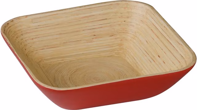Orsina Kyoto Large Red Salad Bowl with Bamboo Details