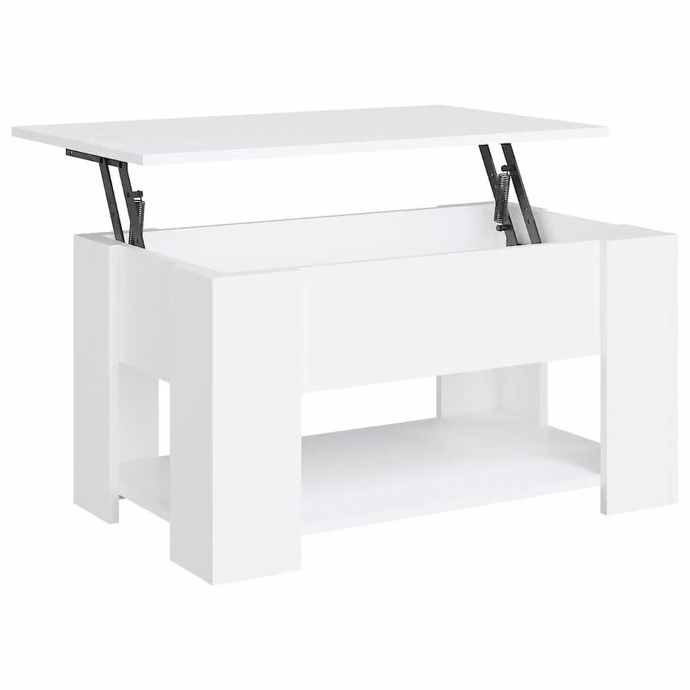 Berkfield Home Modern White Coffee Table with Lift Mechanism, W/D/H: 79 x 49 x 41 cm – 2