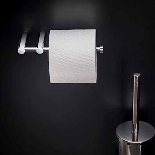 Cosmo Stainless Steel Toilet Roll Holder in Grey and Silver, W/D/H: 18.5 x 8 x 2 cm – 2