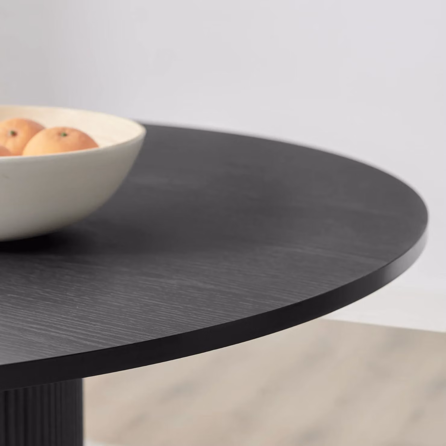 FurnitureboxUK Penrose Round Wooden Pedestal Dining Table in Black, Diameter: 120 cm – 3