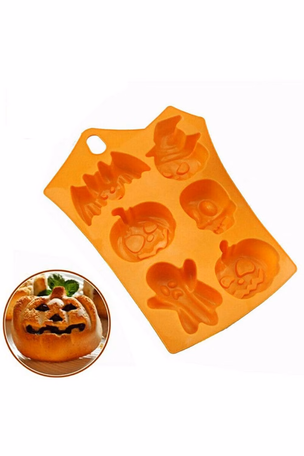 KDMD Orange Halloween Figures Silicone Mould for Cake, Soap and Candles – 2