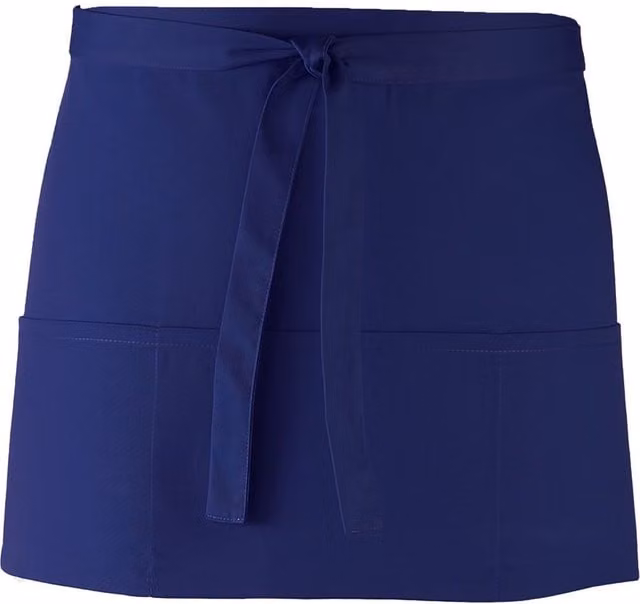 Premier Colours Pack of 2 Professional 3 Pocket Poly-Cotton Aprons in Blue
