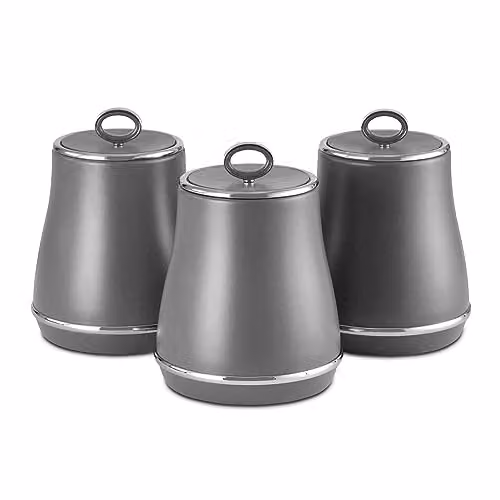 Tower Renaissance Grey Airtight Tea, Coffee and Sugar Storage Canister Set of 3