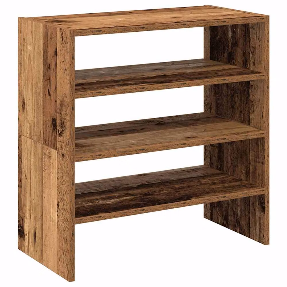 Berkfield Home Stackable Shoe Racks, 2 Piece Set, Brown Old Wood, W/D/H: 60 x 30 x 30.5 cm – 3