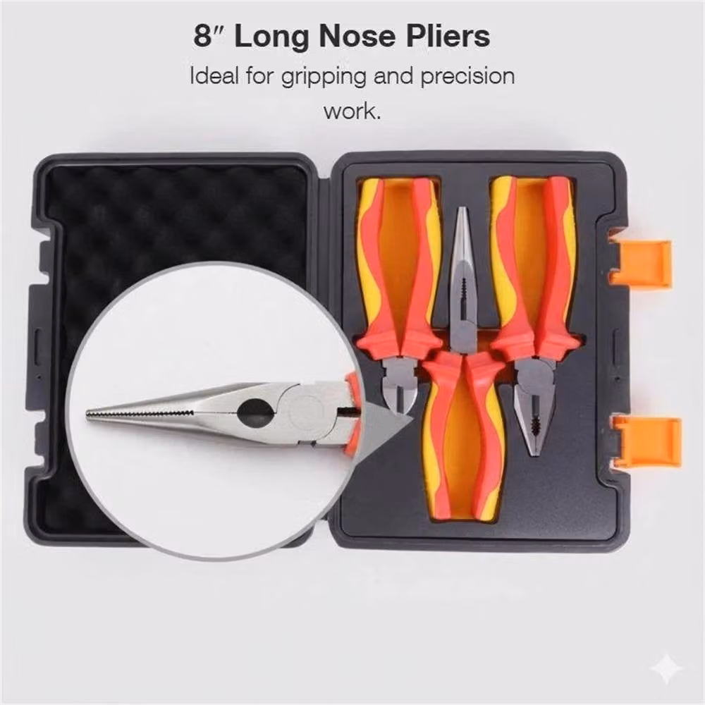 Nordara 3-Piece Insulated Red Chrome Vanadium Pliers Set, Width: 520 mm – 3