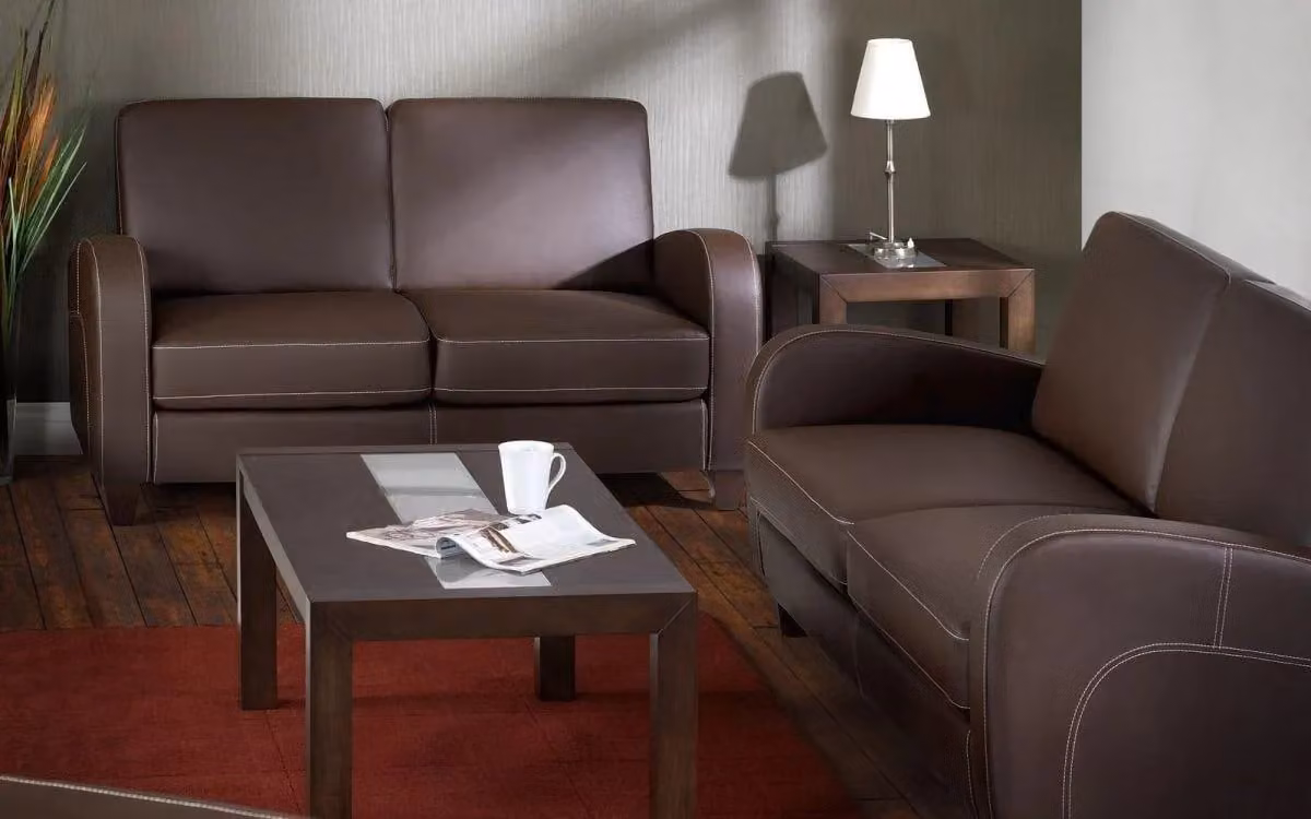 Ashfield Brown Faux Leather 3 Seater Sofa – 2