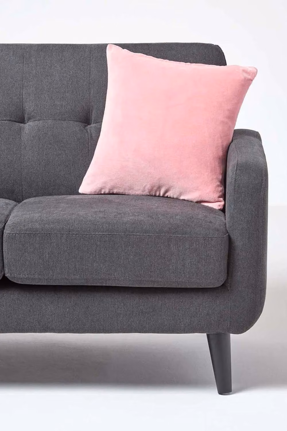 Homescapes Pink Velvet Square Cushion Cover, 40 x 40 cm – 2