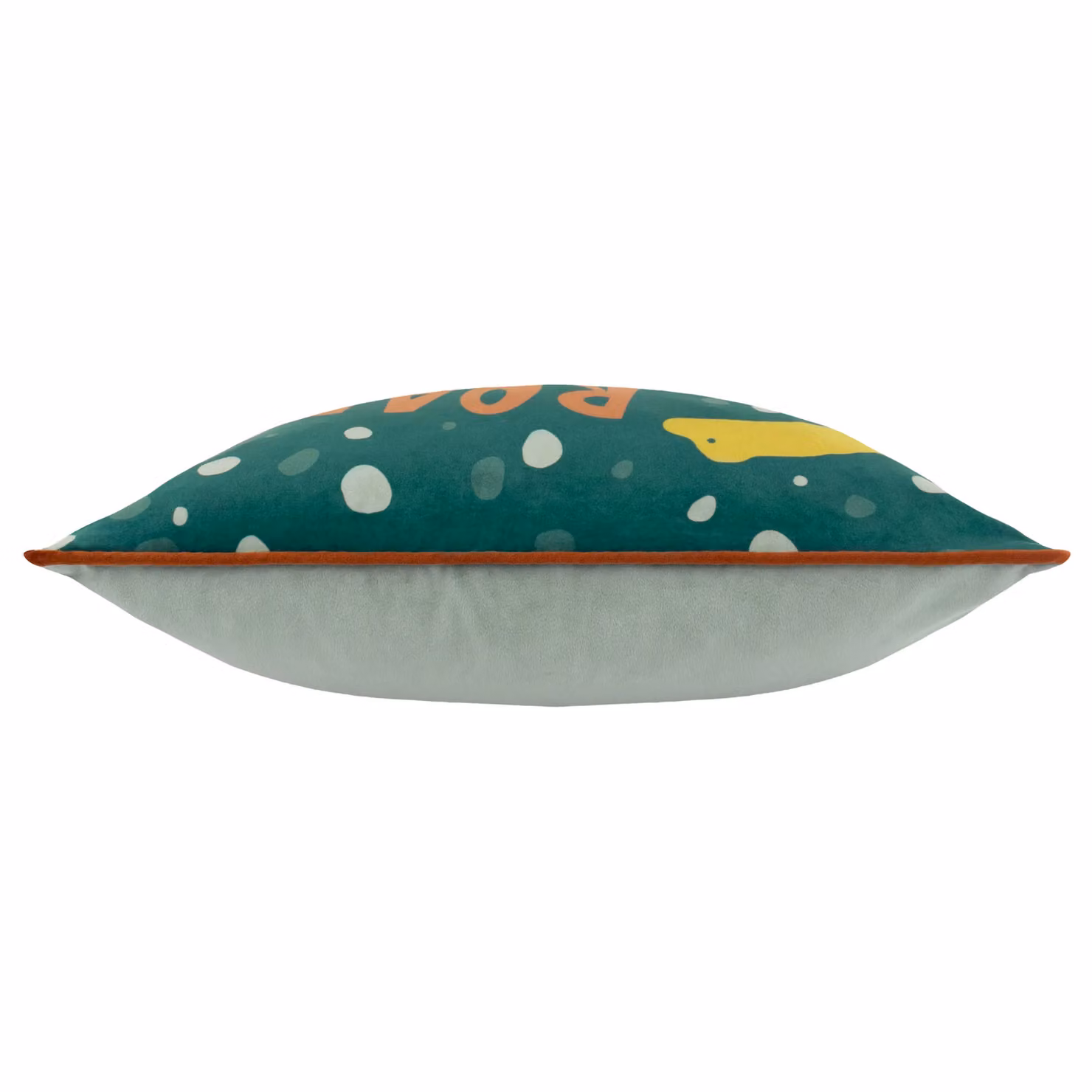Little Furn Roar Kids Velvet Piped Cushion in Petrol Green, W/D/H: 43 x 43 x 43 cm – 2