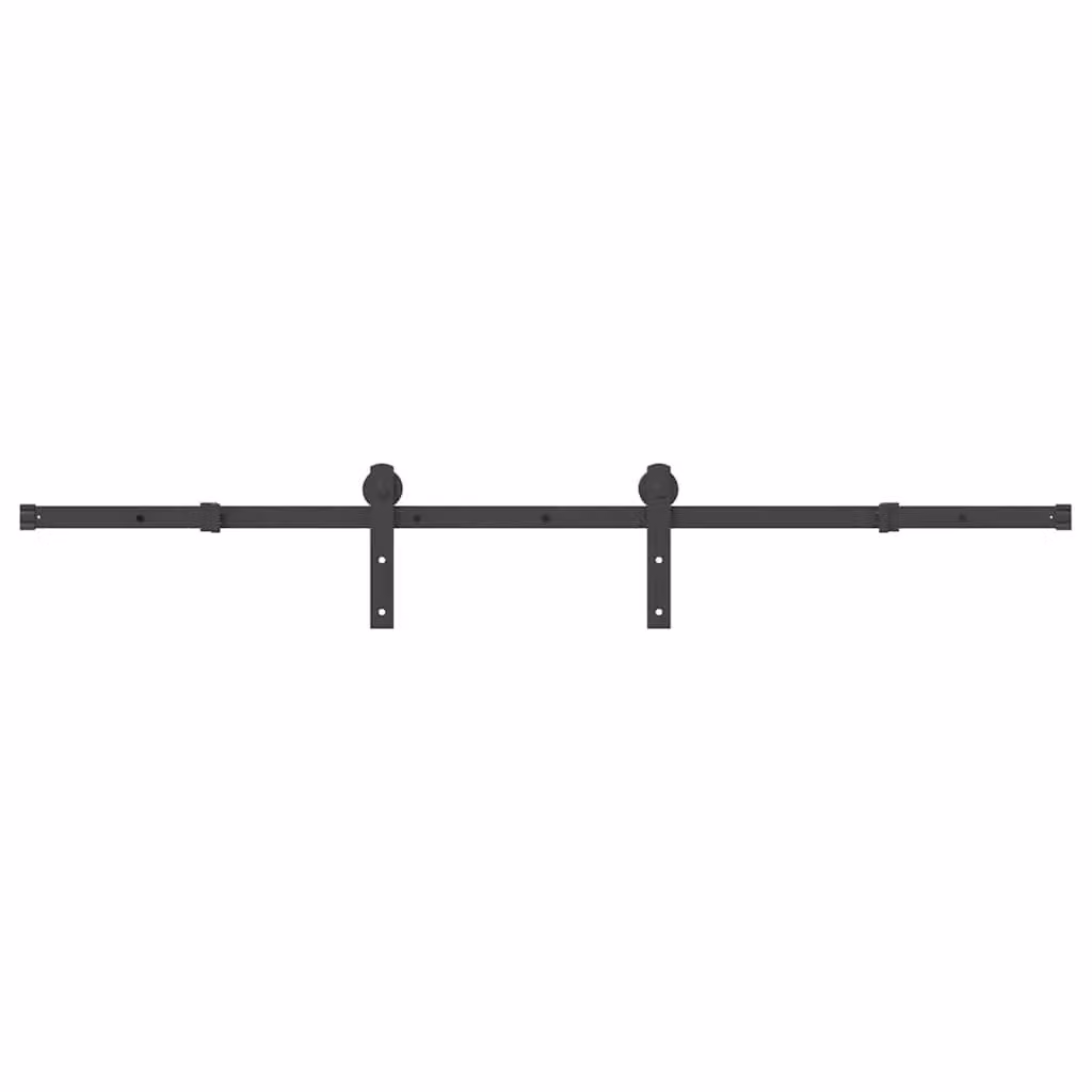 Berkfield Home Sliding Door Hardware Kit, Matt Black Steel, 183 cm
