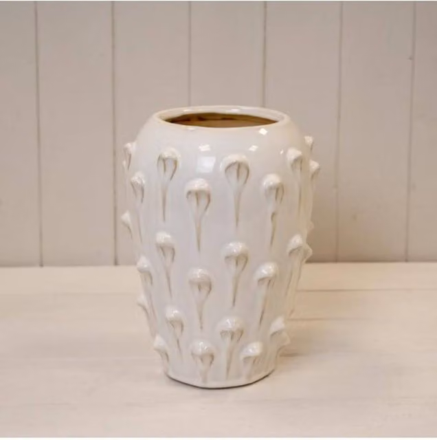 KDMD Medium Cream and Beige Ceramic Bobble Vase