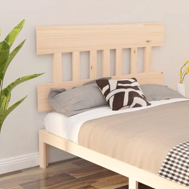 Berkfield Home Rustic Solid Wood Pine Bed Headboard, Brown, W: 203.5 cm, D: 3 cm, H: 81 cm
