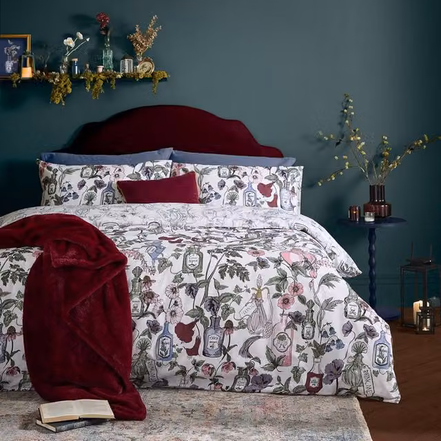 Furn Reversible Halloween Gothic Duvet Cover Set, Multicolour, W: 200 cm, D: 200 cm, H: 1 cm