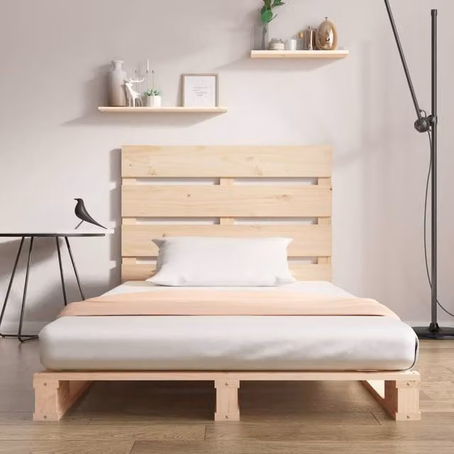 Berkfield Home Beautiful Bed Frame in Solid Pine Wood, Beige, W/D/H: 90 x 200 cm