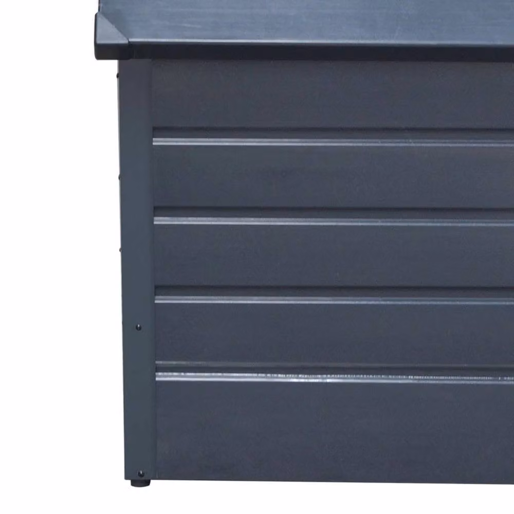 KORVIXA Lockable Lidded Metal Storage Cabinet in Grey, W/D/H: 100 x 100 x 100 cm – 4