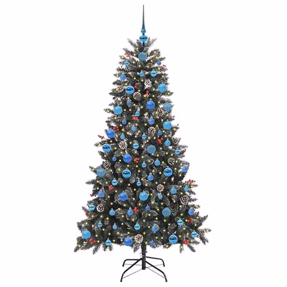 Berkfield Home Green Artificial Christmas Tree with 300 LEDs, W/D/H: 99 x 99 x 180 cm – 3