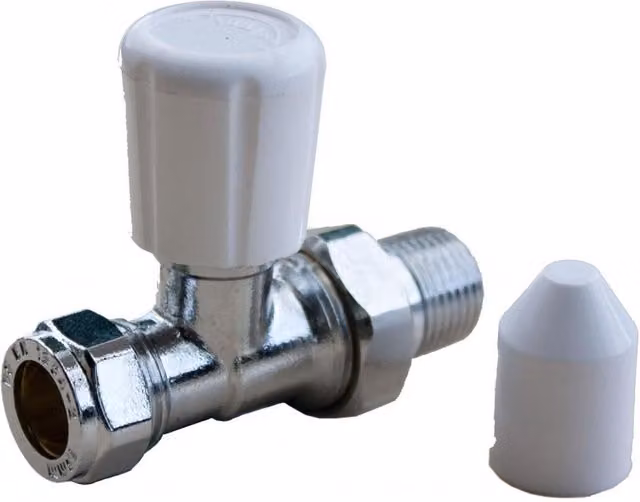 Oracstar Straight Radiator Valve in Silver and White