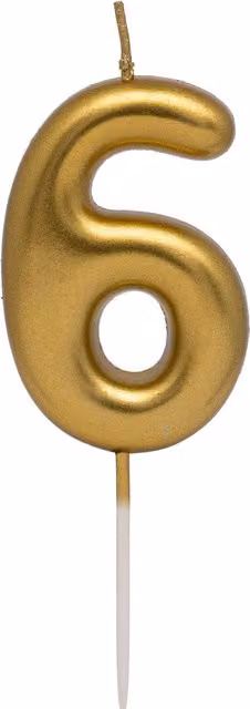 My Party Gold Number 6 Candle