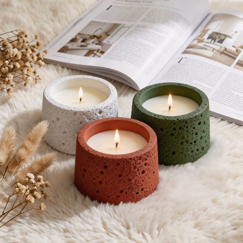 Living and Home 3-Pack Soy Wax Scented Candles in Osmanthus, Citrus Lime and Guava, Multicolour – 6