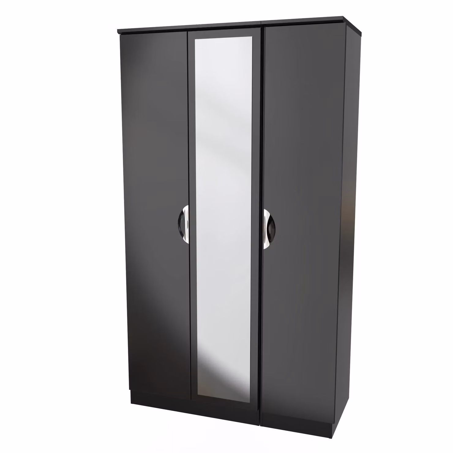 Ready Assembled 2 U Holborn Tall Triple Mirror Wardrobe in Black – 2