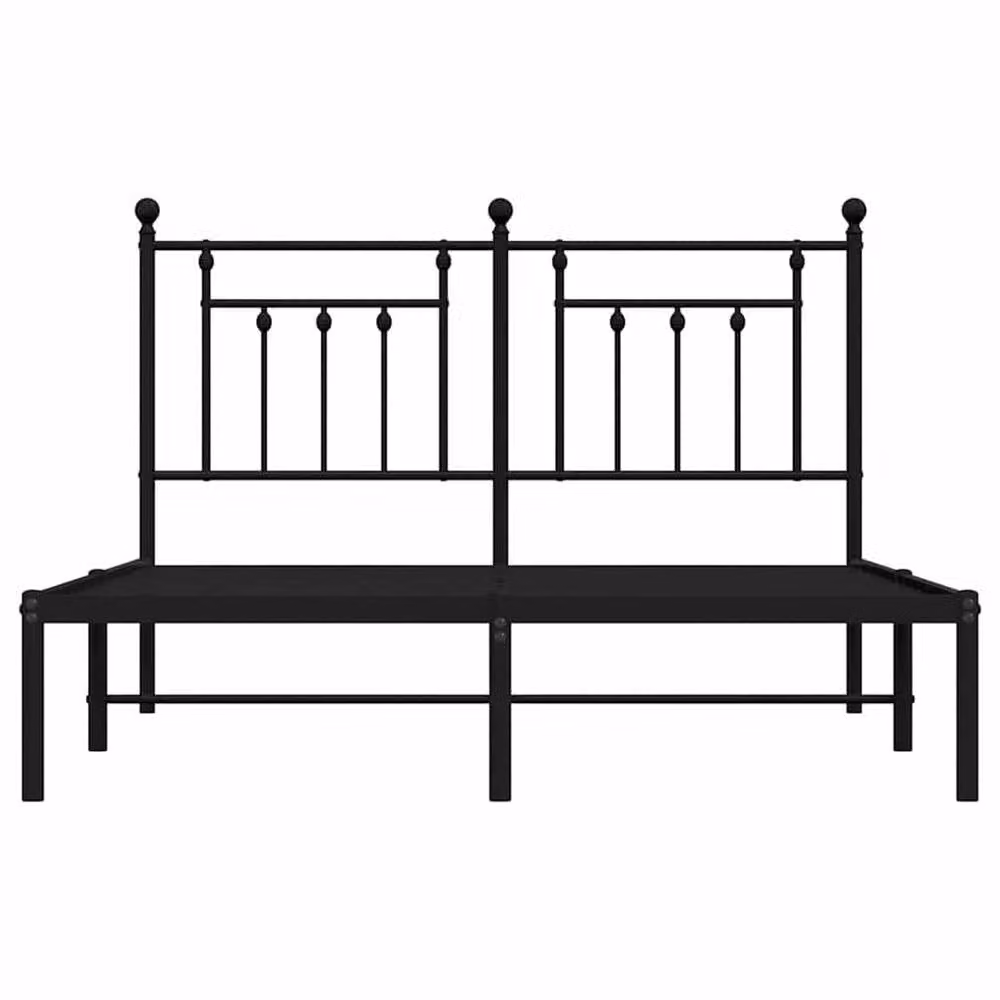 Berkfield Home Metal Bed Frame with Headboard in Black, W/D/H: 140 x 200 x 97 cm – 3