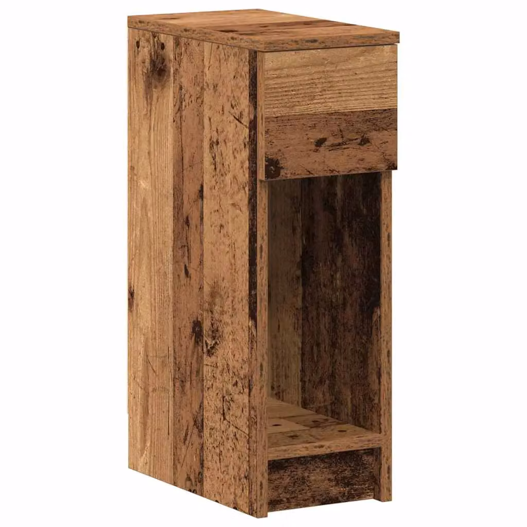 Berkfield Home Bedside Cabinet with Drawer in Brown Old Wood, W/D/H: 20 x 36 x 60 cm – 2