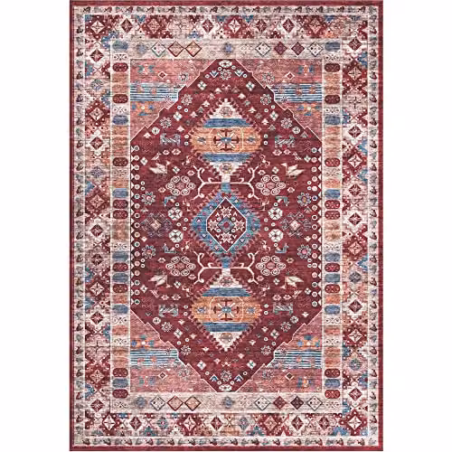 THE RUGS Atlas Collection Vintage Oriental Red Washable Non-Slip Polyamide Rug, W/D/H: 160 x 120 cm – 1
