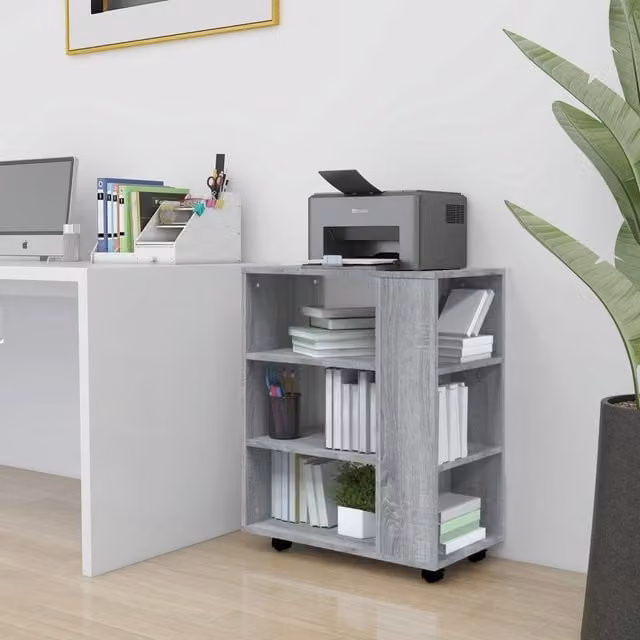 Berkfield Home Rolling Cabinet in Grey Sonoma, W/D/H: 60 x 35 x 75 cm – 1