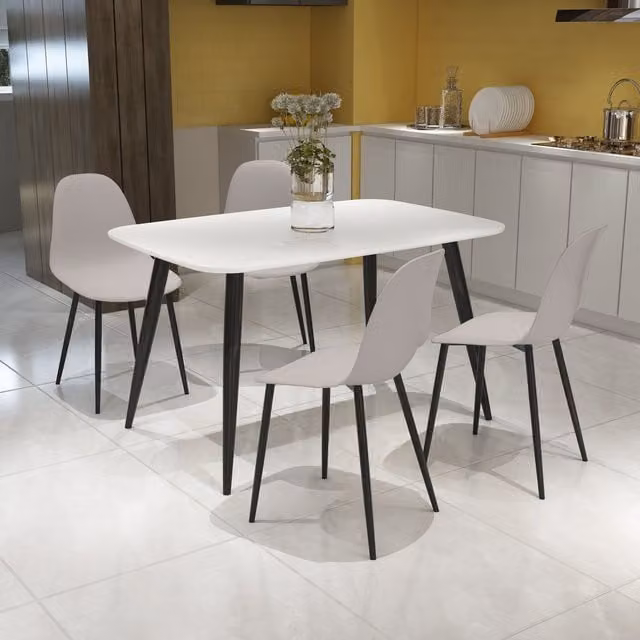 Core Products Ltd Pair of Curve Plastic and Metal Dining Chairs in Calico Beige