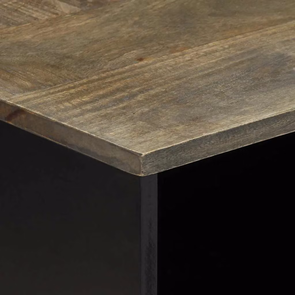 Berkfield Home Mango Wood Coffee Table in Light Grey, W: 80 cm, D: 50 cm, H: 40 cm – 4