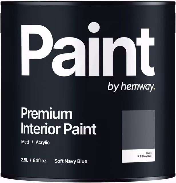 Hemway Matt Acrylic Dispersion Interior Paint in Blue, 2.5L