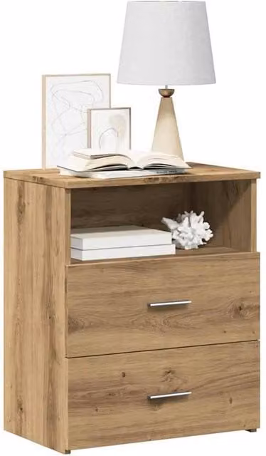 Berkfield Home Artisan Oak Bedside Cabinets, 2 Piece Set in Brown, W/D/H: 50 x 32 x 60 cm – 1