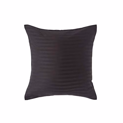 Homescapes Black Egyptian Cotton Mako Satin Striped Pillowcase with Zip, W/D/H: 40 x 40 cm, 330 TC – 3